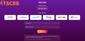 Nạp tiền SC88 qua thẻ cào điện thoại